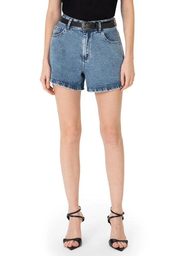 Enfim - Shorts Comfort Jeans Cintura Alta Azul