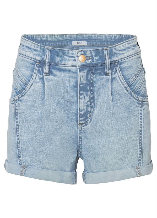 bonprix - Shorts Curto Jeans Azul Marmorizado 6