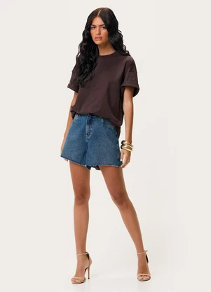 Enfim - Shorts Hot Pant Cintura Alta Jeans Azul - ENFIM