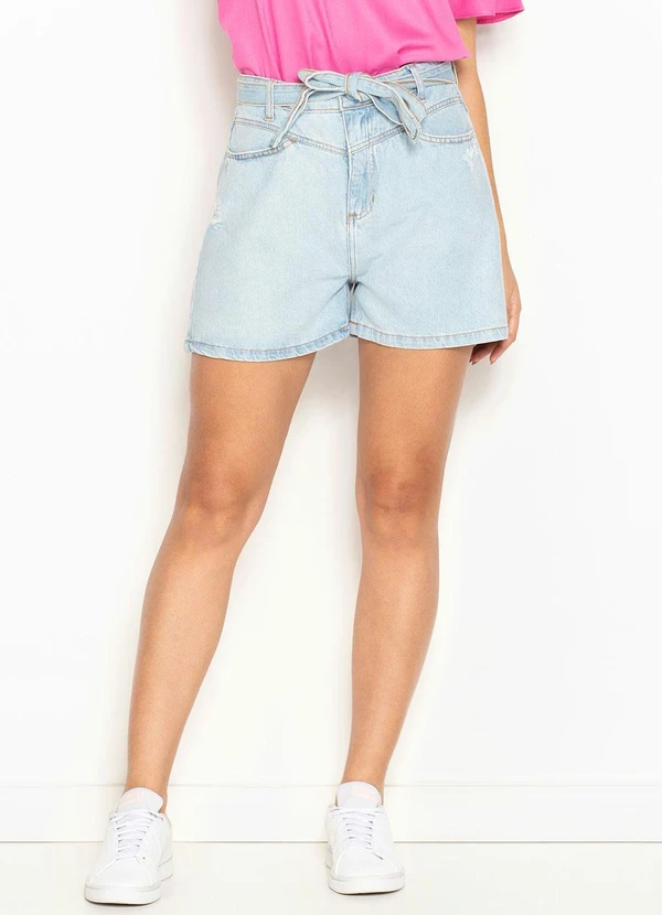 Hering - Shorts Jeans Curto Azul