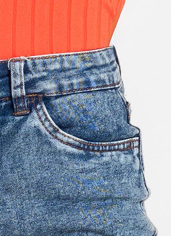 Rovitex - Shorts Jeans Feminino Adulto Básico Azul 3