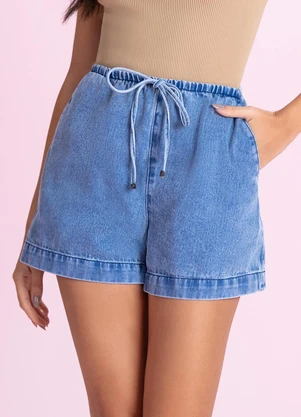 Angel - Shorts Mom Azul - ANGEL