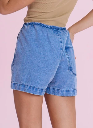 Angel - Shorts Mom Azul - ANGEL