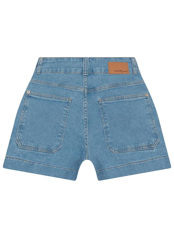 Malwee - Shorts Mom Jeans Cintura Alta Azul Claro 4