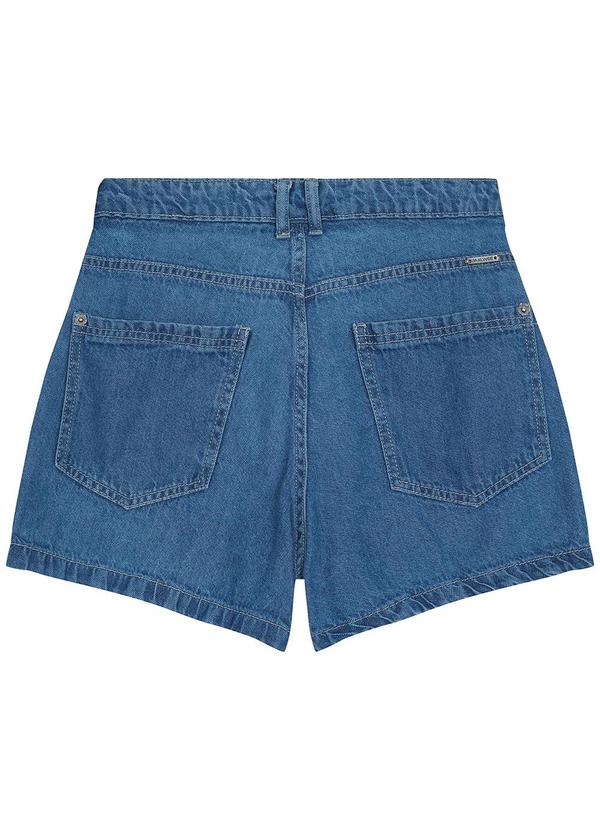 Malwee - Shorts Mom Jeans Cintura Alta Azul 2