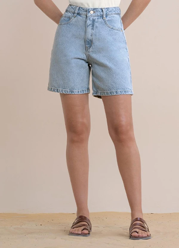 Angel - Shorts Mom Jeans Claro