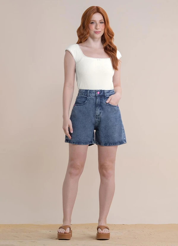 Angel - Shorts Mom Jeans Medio 3