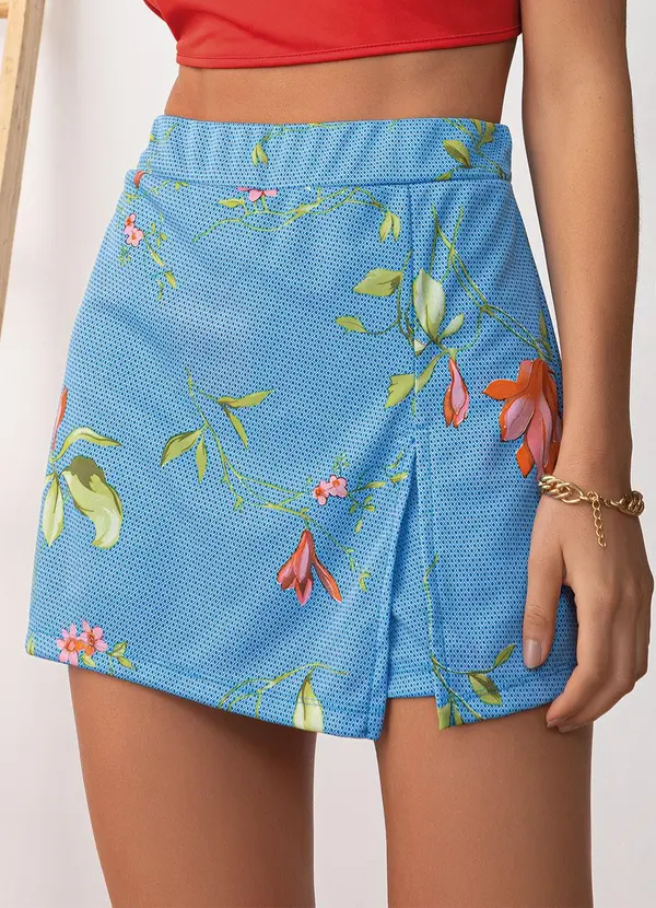 Moda Pop - Short Floral Ramos em Malha 5