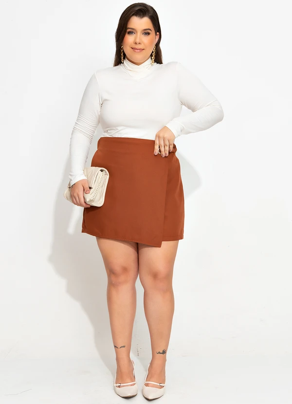 Quintess - Short Saia Avelã em Alfaiataria 10