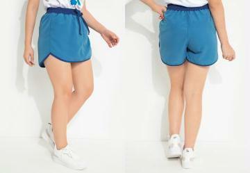 Short Saia Azul com Cordel Frontal
