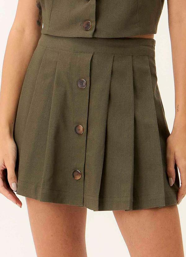 Carlota Costa - Short Saia com Pregas Verde