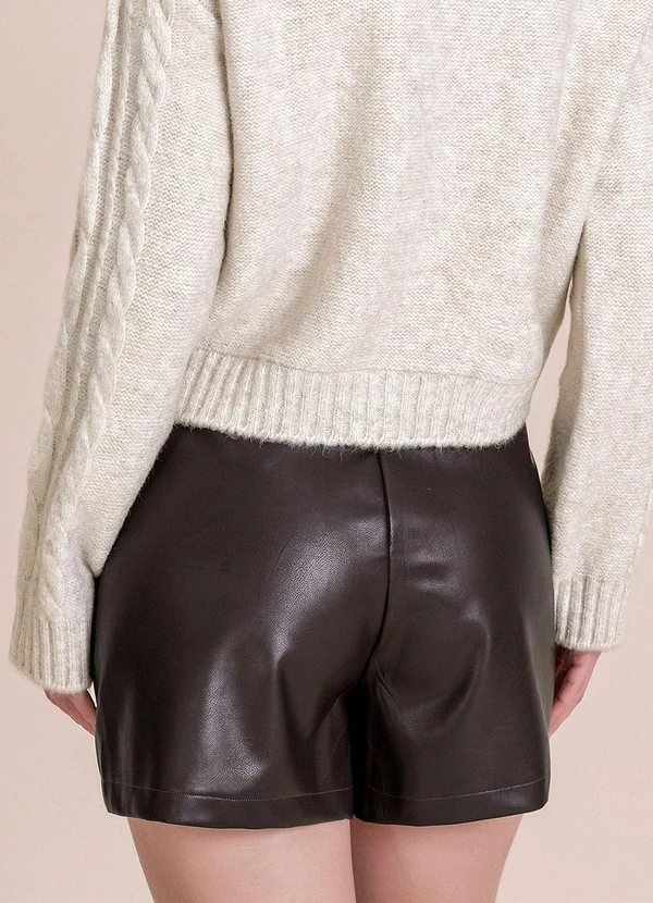 Angel - Short Saia de Couro Marrom 2