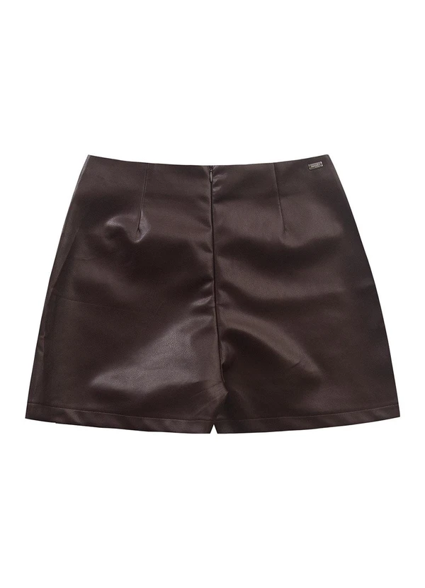 Angel - Short Saia de Couro Marrom 6