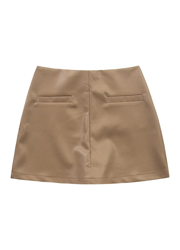 Angel - Short Saia de Couro Marrom 1