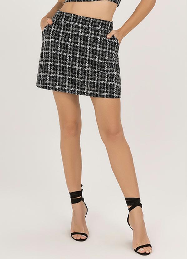 Angel - Short Saia de Tweed Preto
