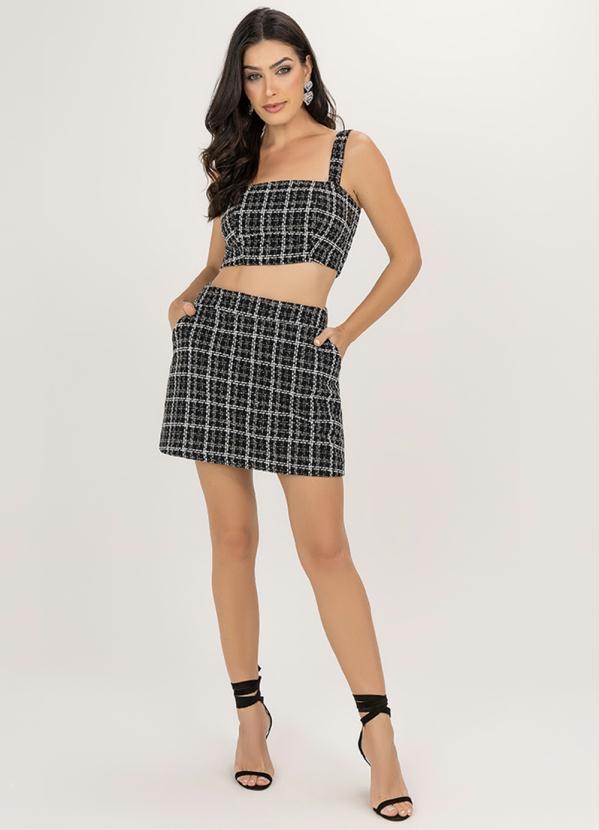 Angel - Short Saia de Tweed Preto 3