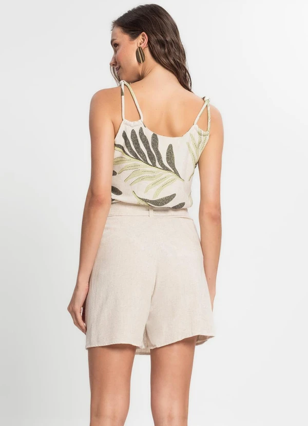 Endless - Short Saia Feminino de Linho Strong Bege 4