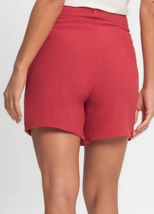 Endless - Short Saia Feminino de Linho Strong Vermelho - ENDLESS