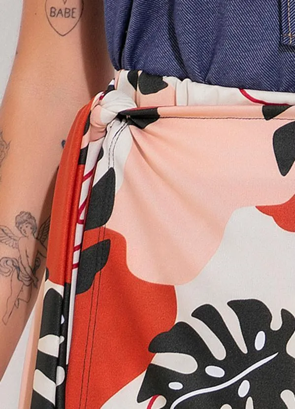Moda Pop - Short Saia Folhagem com Sobreposição 3