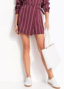 Short Saia Listras Bord� em Tecido Alfaiataria