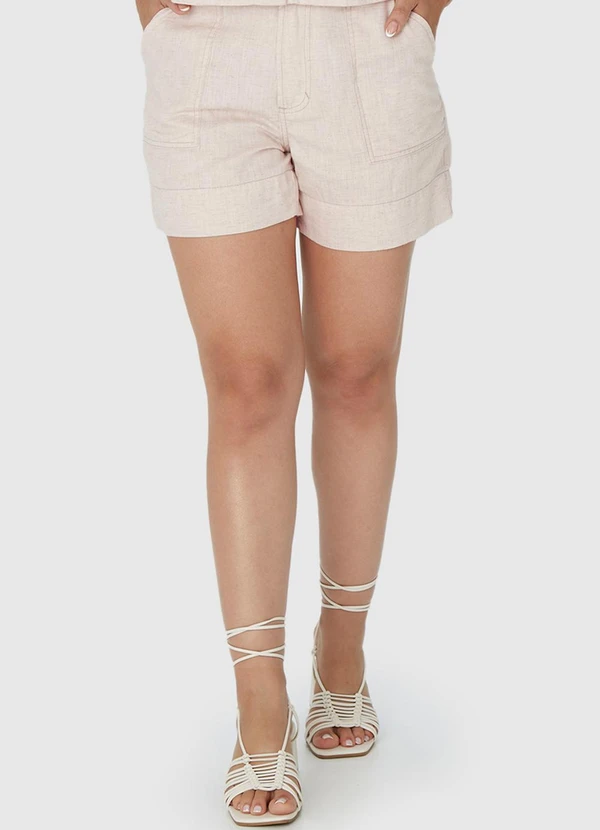 Malwee - Shorts Alfaiaria Cintura Alta Off White