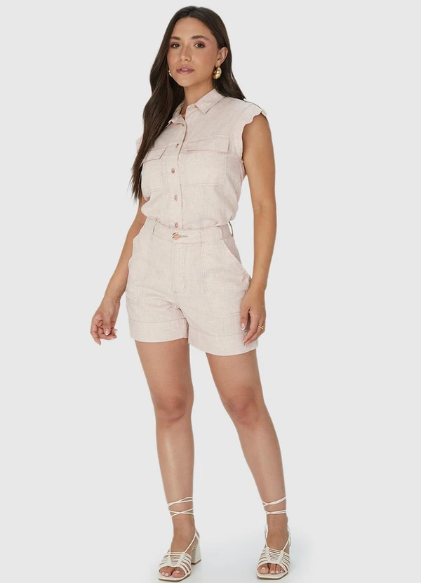 Malwee - Shorts Alfaiaria Cintura Alta Off White 3