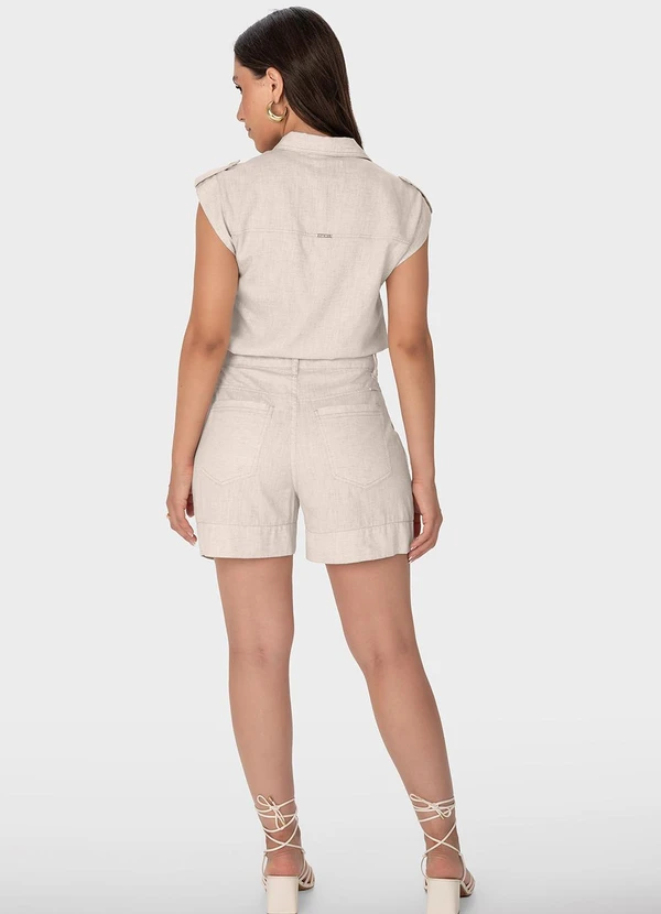 Malwee - Shorts Alfaiaria Cintura Alta Off White 4