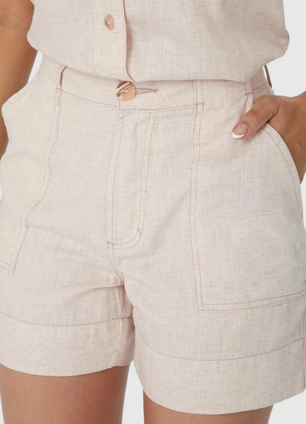 Malwee - Shorts Alfaiaria Cintura Alta Off White 6