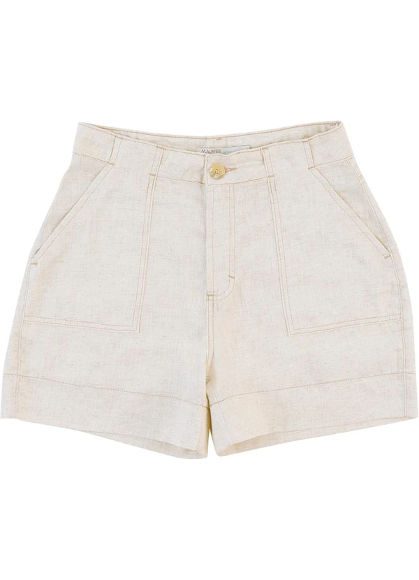 Malwee - Shorts Alfaiaria Cintura Alta Off White 9