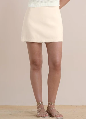 Angel - Shorts Saia Alfaiataria Bege - ANGEL