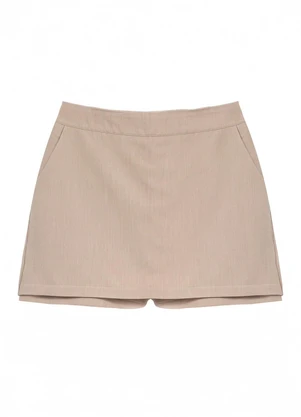 Enfim - Shorts Saia Alfaiataria Sarjado Areia - ENFIM
