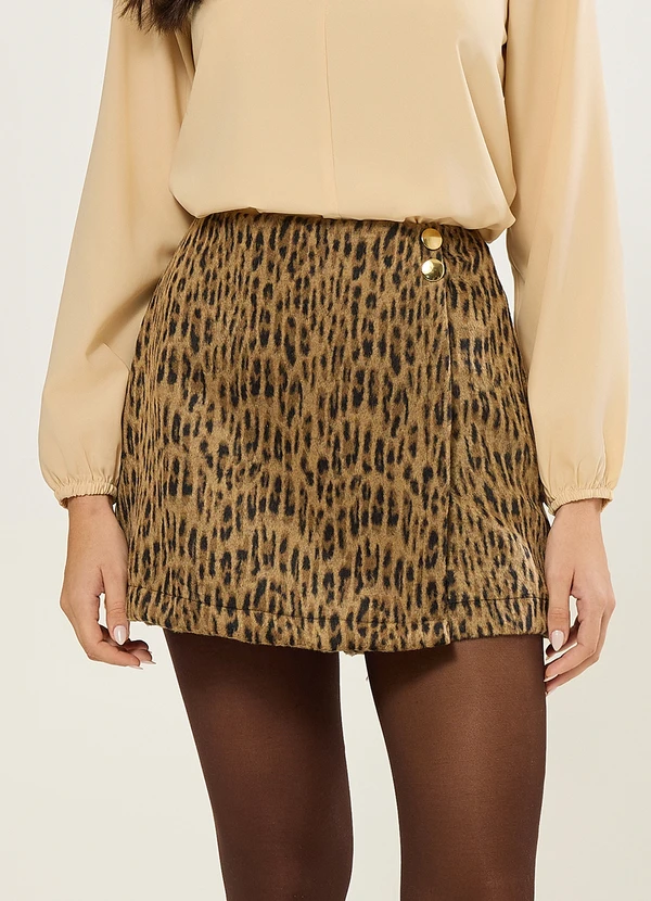 Naguchi - Shorts Saia Animal Print Croissant