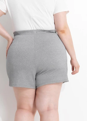 Marguerite - Shorts Saia Cinza Malha Colméia - MARGUERITE