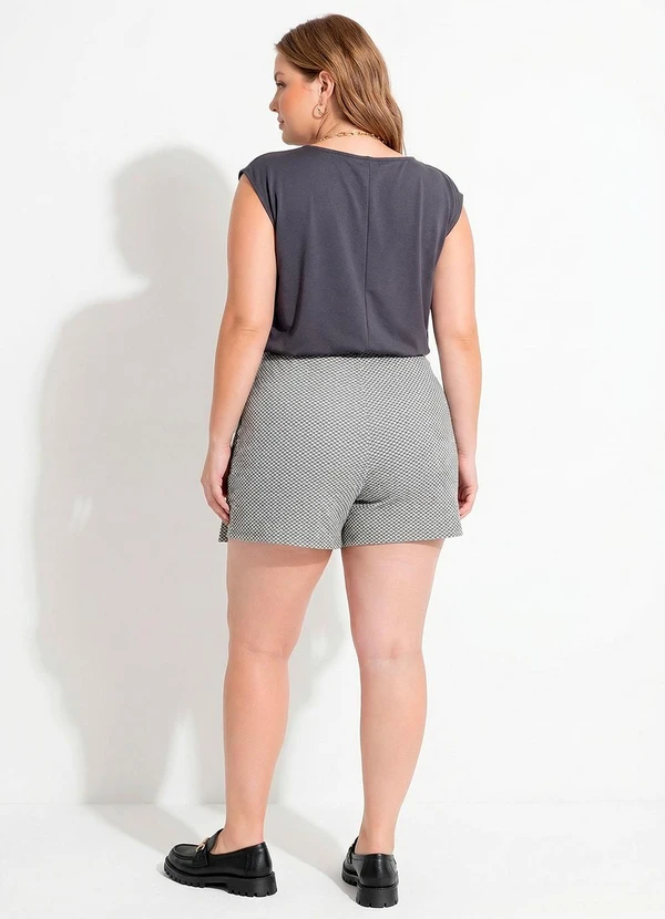 Marguerite - Shorts Saia Cinza Malha Colméia 5