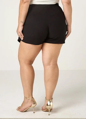 Elegance - Shorts Saia com Pregas Frontais Preto - ELEGANCE