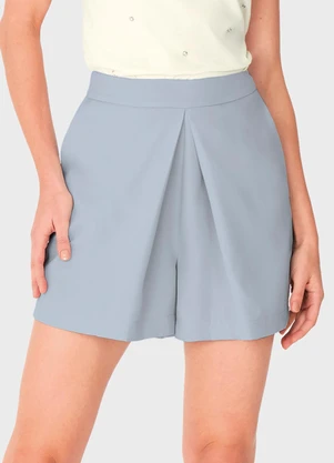 Enfim - Shorts Saia Evasê Alfaiataria Azul Pastel - ENFIM
