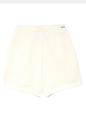 Enfim - Shorts Saia Evasê Alfaiataria Off White - ENFIM
