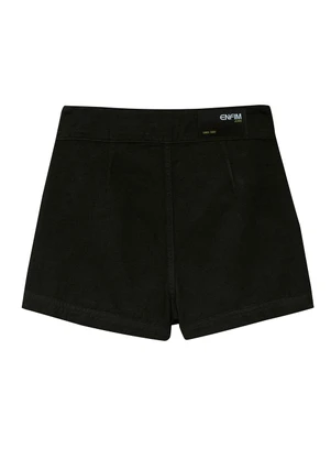 Enfim - Shorts Saia Evasê em Sarja Preto - ENFIM