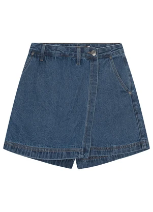 Enfim - Shorts Saia Evasê Jeans Azul Claro - ENFIM