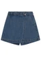 Enfim - Shorts Saia Evasê Jeans Azul Escuro - variação: Azul Claro