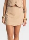 Rovitex - Shorts Saia Feminino Alfaiataria Bege - variação: Bege
