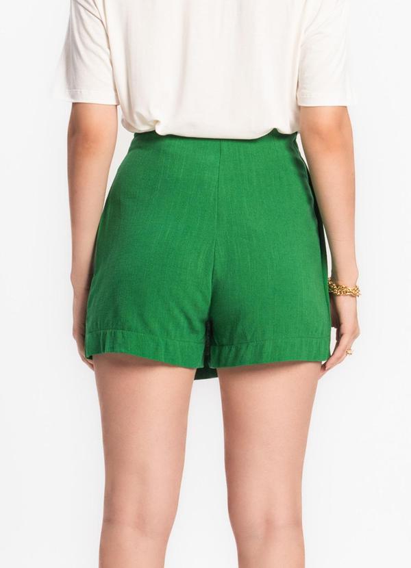 Endless - Shorts Saia Feminino em Linho Strong Verde 2