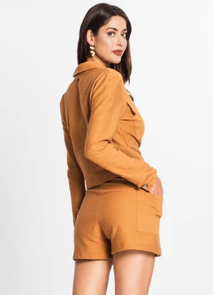 Endless - Shorts Saia Feminino em Moletinho Marrom - ENDLESS