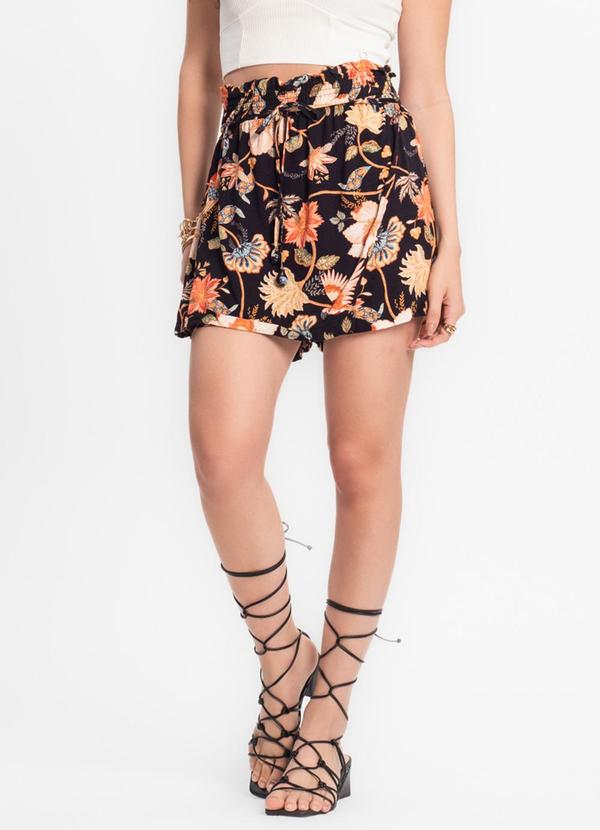 Endless - Shorts Saia Feminino Estampado Preto