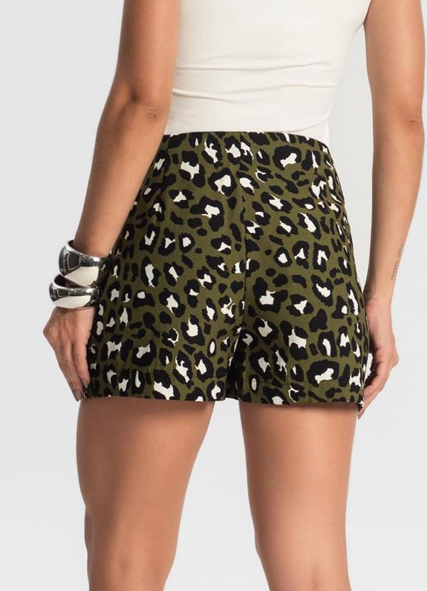 Rovitex - Shorts Saia Feminino Estampado Verde 2