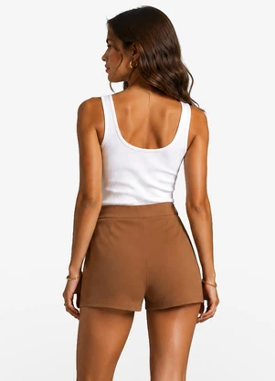 Minty - Shorts Saia Feminino Molecotton Marrom - MINTY