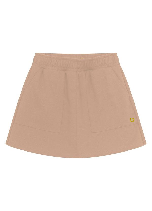 Minty - Shorts Saia Juvenil em Moletinho Basic Marrom 1