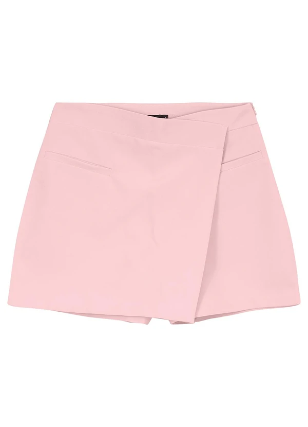 Enfim - Shorts Saia Transpassado Rosa Pastel 3