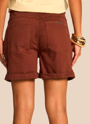 Doce Trama - Bermuda Boyfriend Sarja Cotton Cordão Marrom - DOCE TRAMA