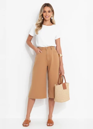 Quintess - Jorts Caramelo em Sarja - QUINTESS